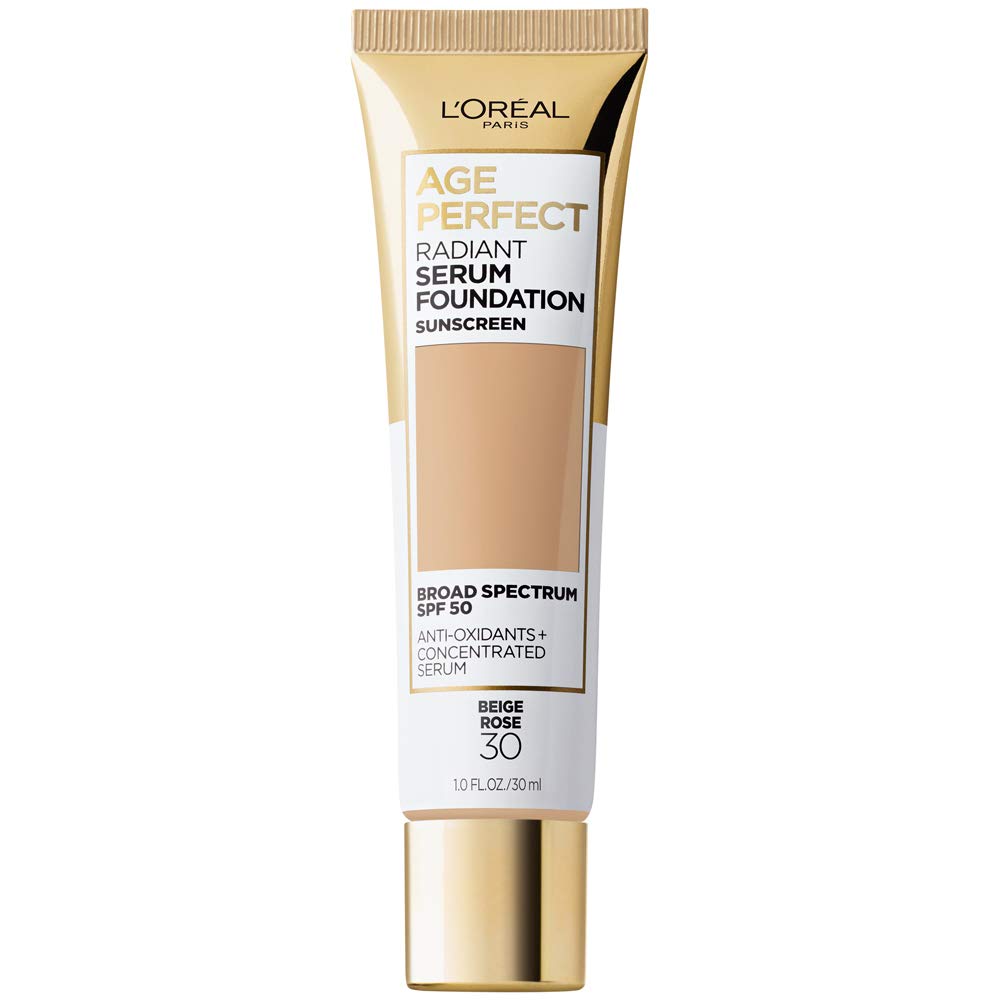 L'Oreal Paris Age Perfect Radiant Serum Foundation with SPF 50, Cappuccino, 1 Ounce