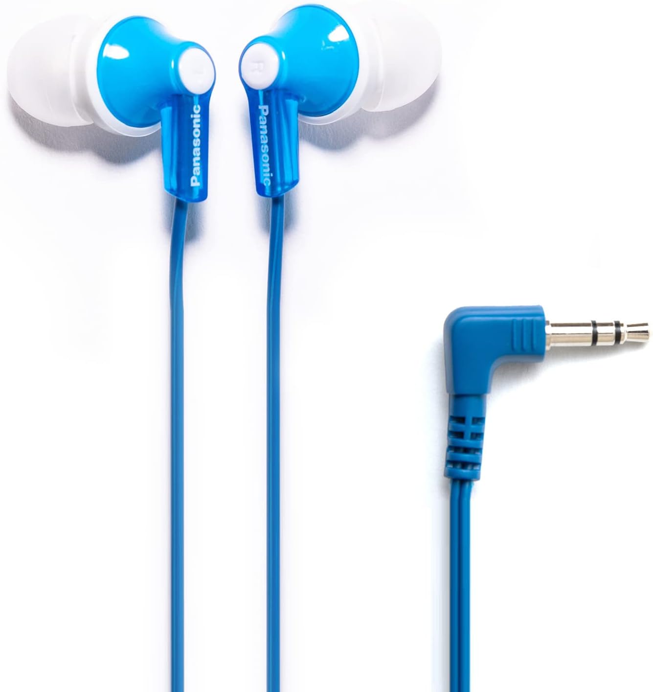 Panasonic ErgoFit Wired Earbuds with Microphone, 3.5mm Jack Headphones with Mic and Call Controller, Ergonomic Custom-Fit Earpieces (S/M/L), for Phones and Laptops - RP-TCM125-R (Red)