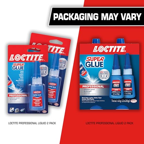 Loctite Super Glue Liquid Professional, Clear, 0.7 fl oz Bottle, 4 Pack - Superglue for Plastic, Wood, Metal, Crafts & Repair, Cyanoacrylate Adhesive Instant Glue, Quick Dry
