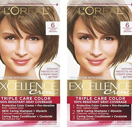 L'Oreal Paris Excellence Crème Permanent Hair Dye, Triple Care Hair Color with Pro-Keratine Complex for 100% Gray Hair Coverage, 8G Medium Golden Blonde, 1 Kit