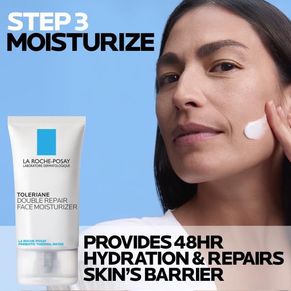 La Roche-Posay Toleriane Double Repair Face Moisturizer, Daily Moisturizer Face Cream with Ceramide & Niacinamide for All Skin Types, Immediate Comfort & Long Lasting Hydration, Fragrance Free