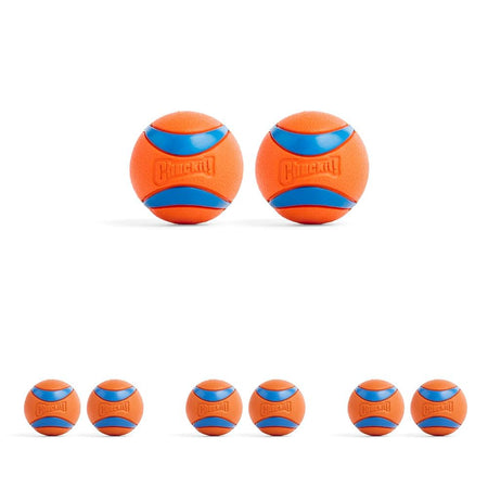 Chuckit! Ultra Ball Dog Toy - Medium Bouncy Fetch Balls for Dogs 20-60 lbs - Made from Durable Rubber - Floating Water Pet Toys - Size Medium - 2.5-inch Diameter - Pack of 4