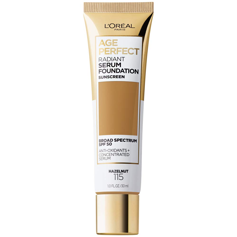L'Oreal Paris Age Perfect Radiant Serum Foundation with SPF 50, Cappuccino, 1 Ounce