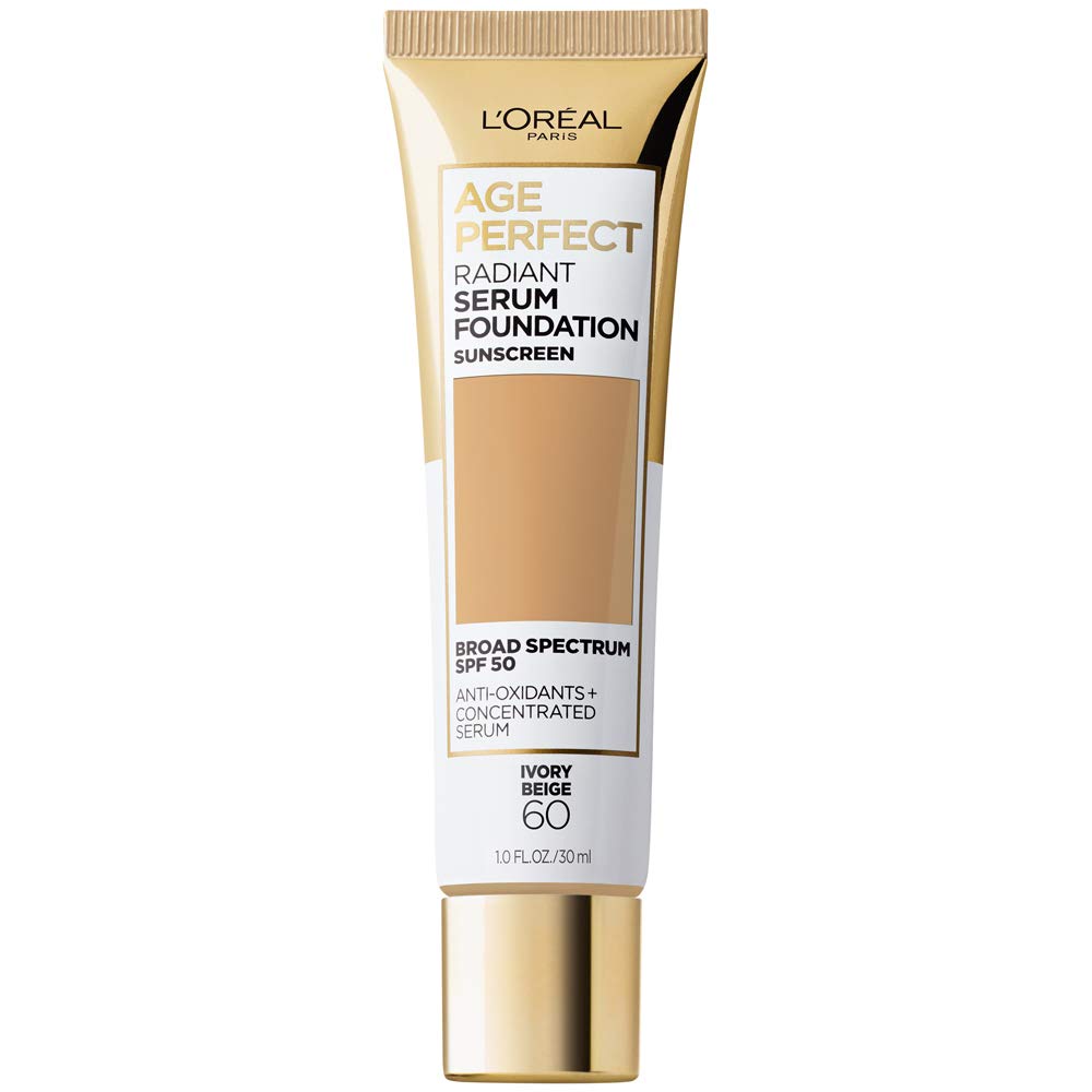 L'Oreal Paris Age Perfect Radiant Serum Foundation with SPF 50, Cappuccino, 1 Ounce