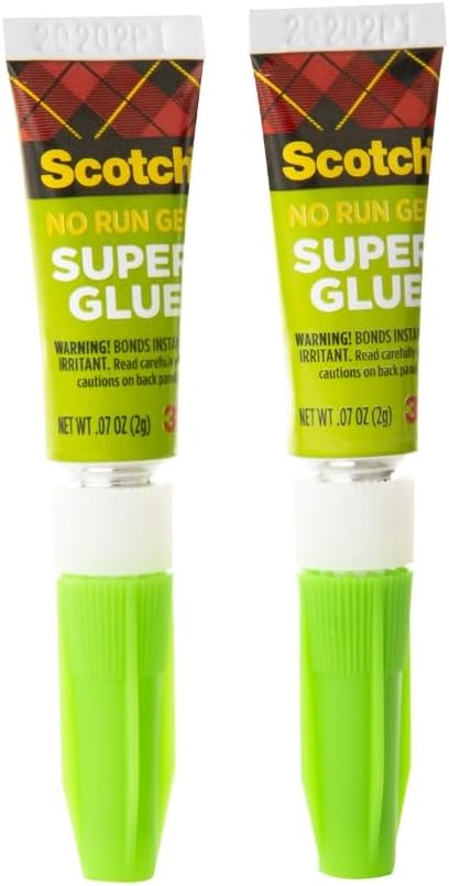 Scotch Super Glue Gel, .07 oz, 2-Pack, Dries Quickly with a Permanent Hold (AD112)