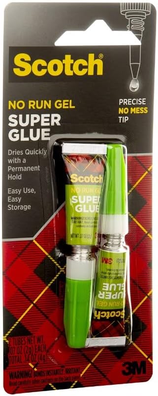 Scotch Super Glue Gel, .07 oz, 2-Pack, Dries Quickly with a Permanent Hold (AD112)