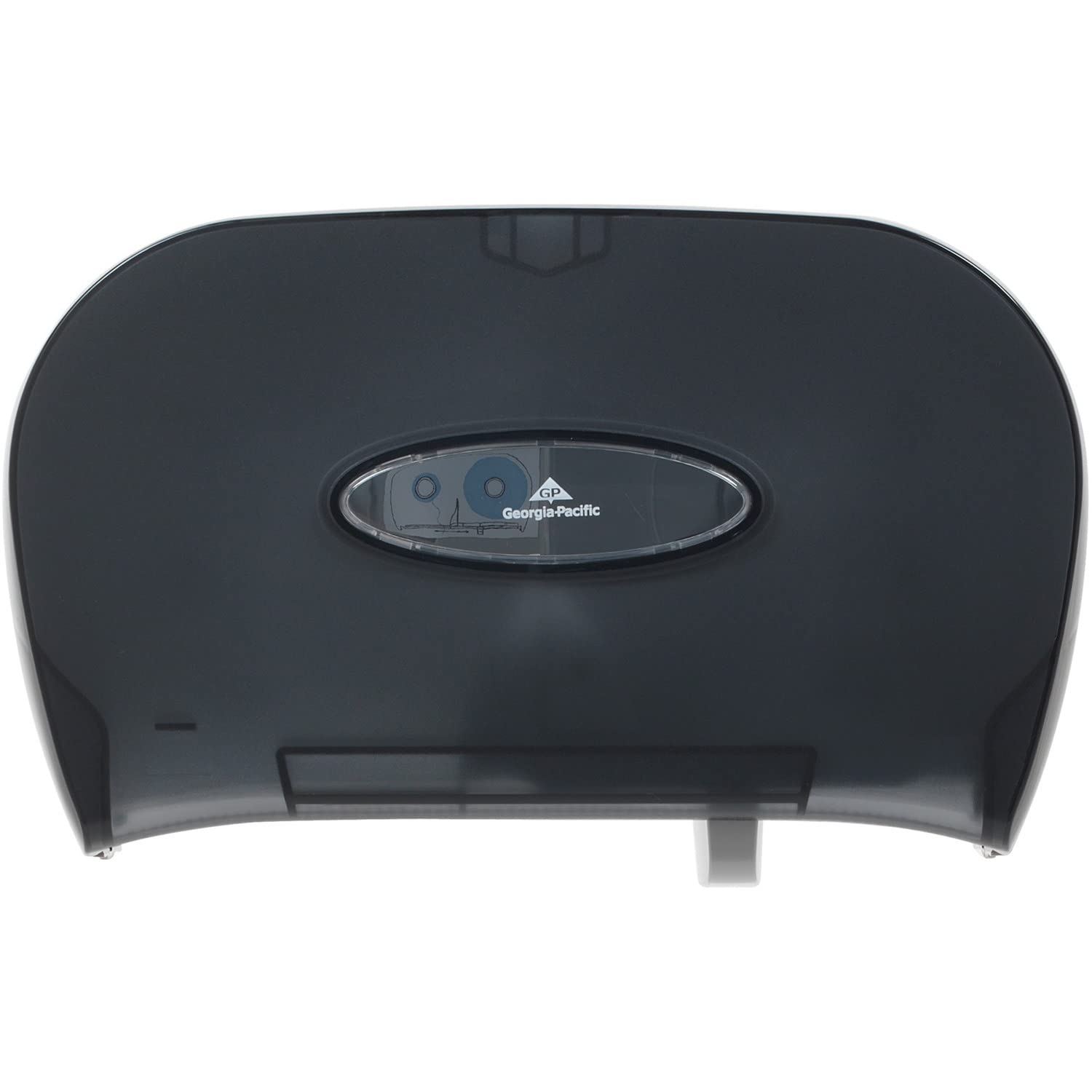 Georgia-Pacific Single-Roll Jumbo Toilet Paper Dispenser by GP PRO (Georgia-Pacific), Translucent Smoke, 59009, 10.610" W x 5.390" D x 11.290" H