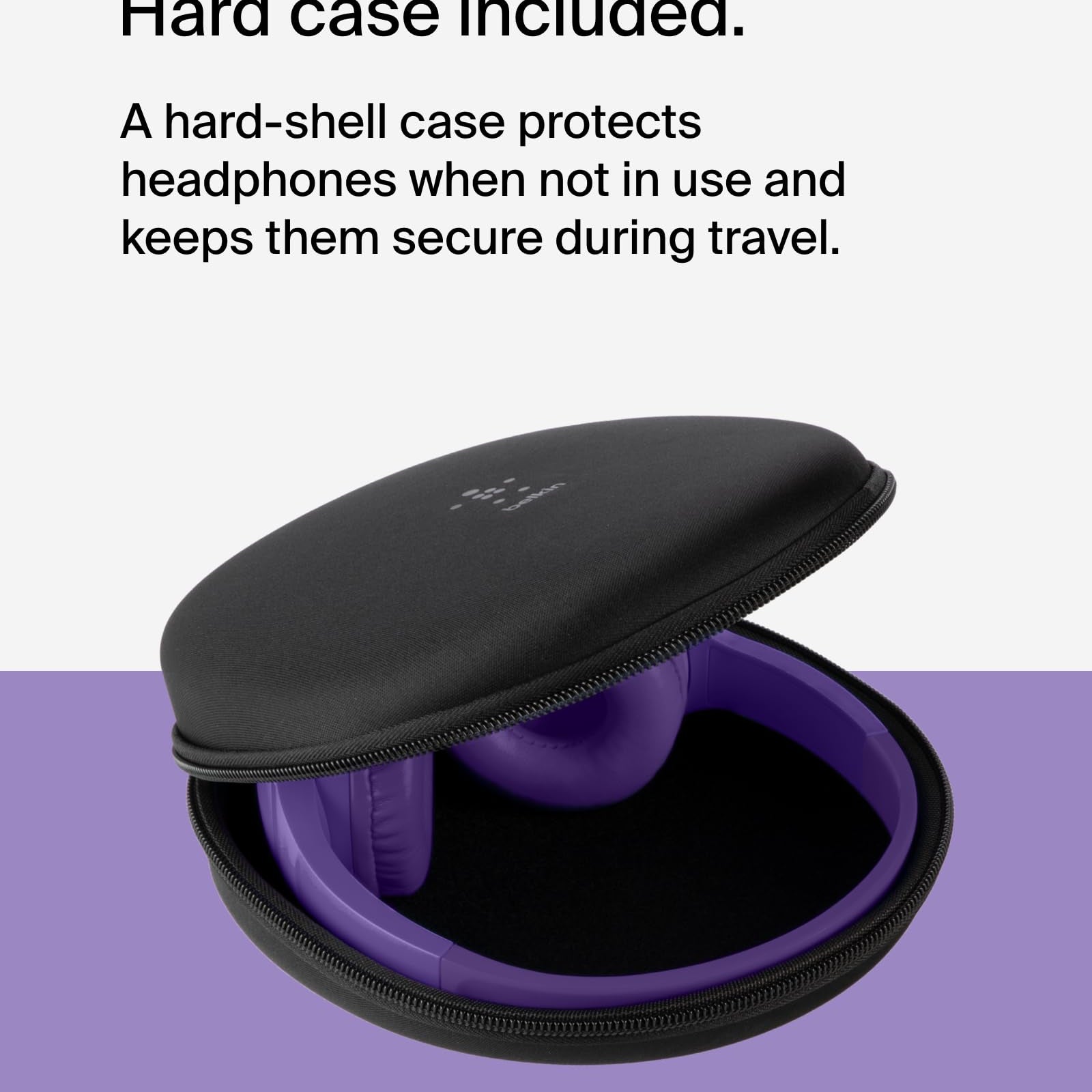 Belkin SoundForm Mini - Wireless Bluetooth Kids Headphones, 30H Battery, 85dB Safe Volume Limit, Built-in Microphone - Toddler On-Ear Earphones for iPhone, iPad, Fire Tablet, Ideal for School - White