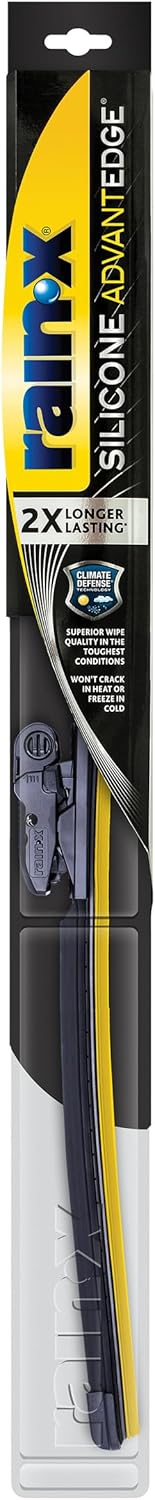 Rain-X Silicone AdvantEdge Wiper Blade 20" Windshield Wiper Blades Replacement, All-Weather Performance Lasts 2X Longer, Premium Beam, Installock Adapter for Easy Fit (Pack of 1)