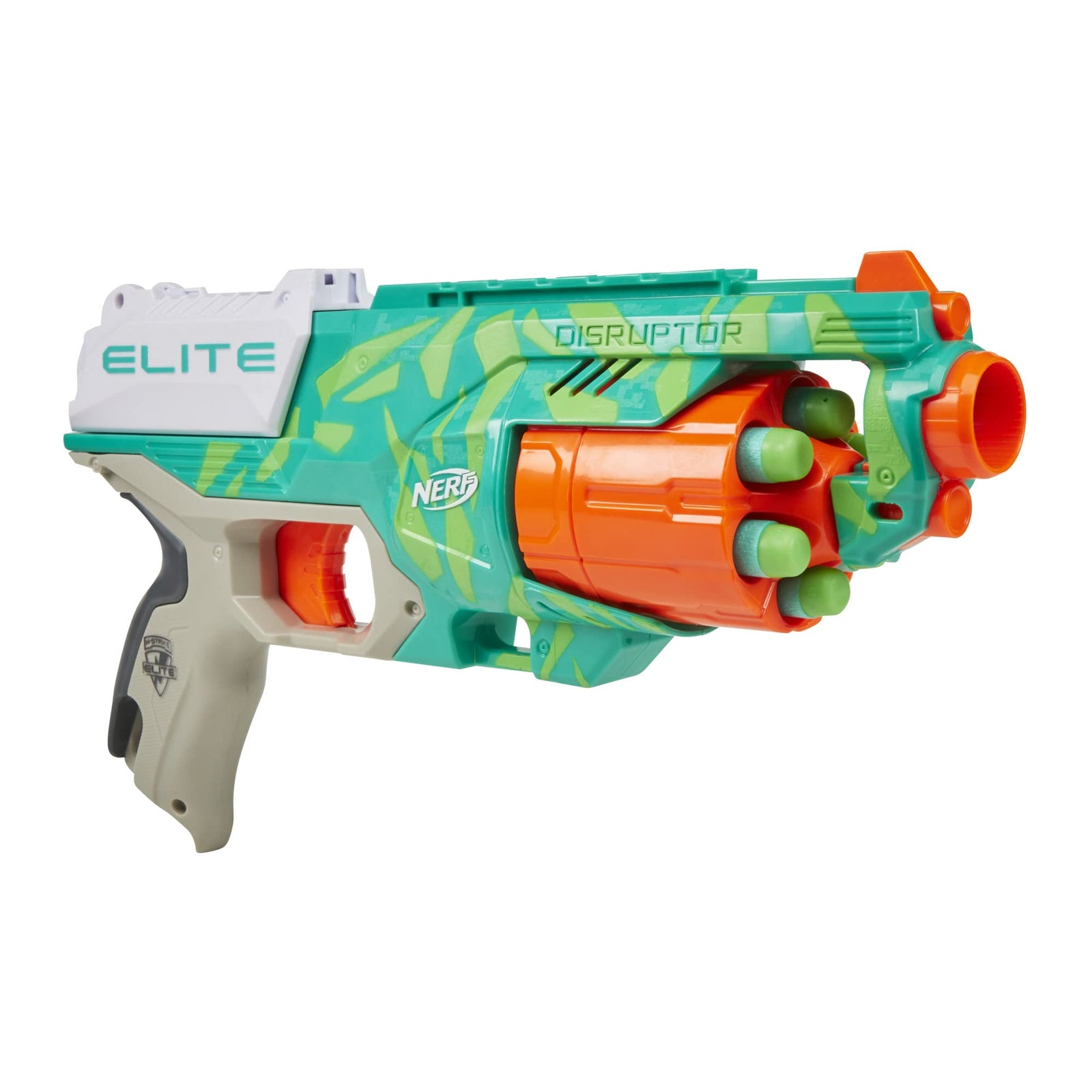 NERF Elite Disrupter Blaster - 6-Dart Rotating Drum, Slam Fire, Translucent Red (Amazon Exclusive)
