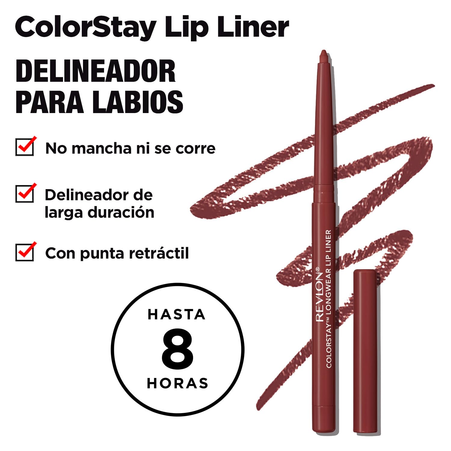 Revlon Colorstay Lip Liner Makeup with Built-in-Sharpener, Longwear Rich Colors, Stocking Stuffer for Women, 660 Mauve, 0.01 oz