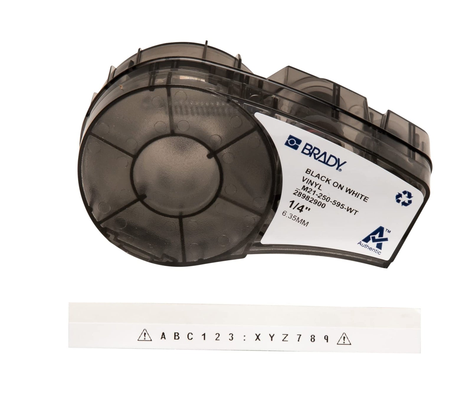 Brady Authentic (M21-375-595-BR) All-Weather Vinyl Label for Indoor/Outdoor ID, Lab and Equipment Labeling, White on Brown- ForM210, M210-LAB, M211, BMP21-PLUS and BMP21-LAB Printers, .375" W, 21' L