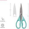 KitchenAid All Purpose Kitchen Shears with Protective Sheath Durable Stainless Steel Scissors, Dishwasher Safe, Soft Grip Comfort Handle, 8.72 Inch, Aqua Sky