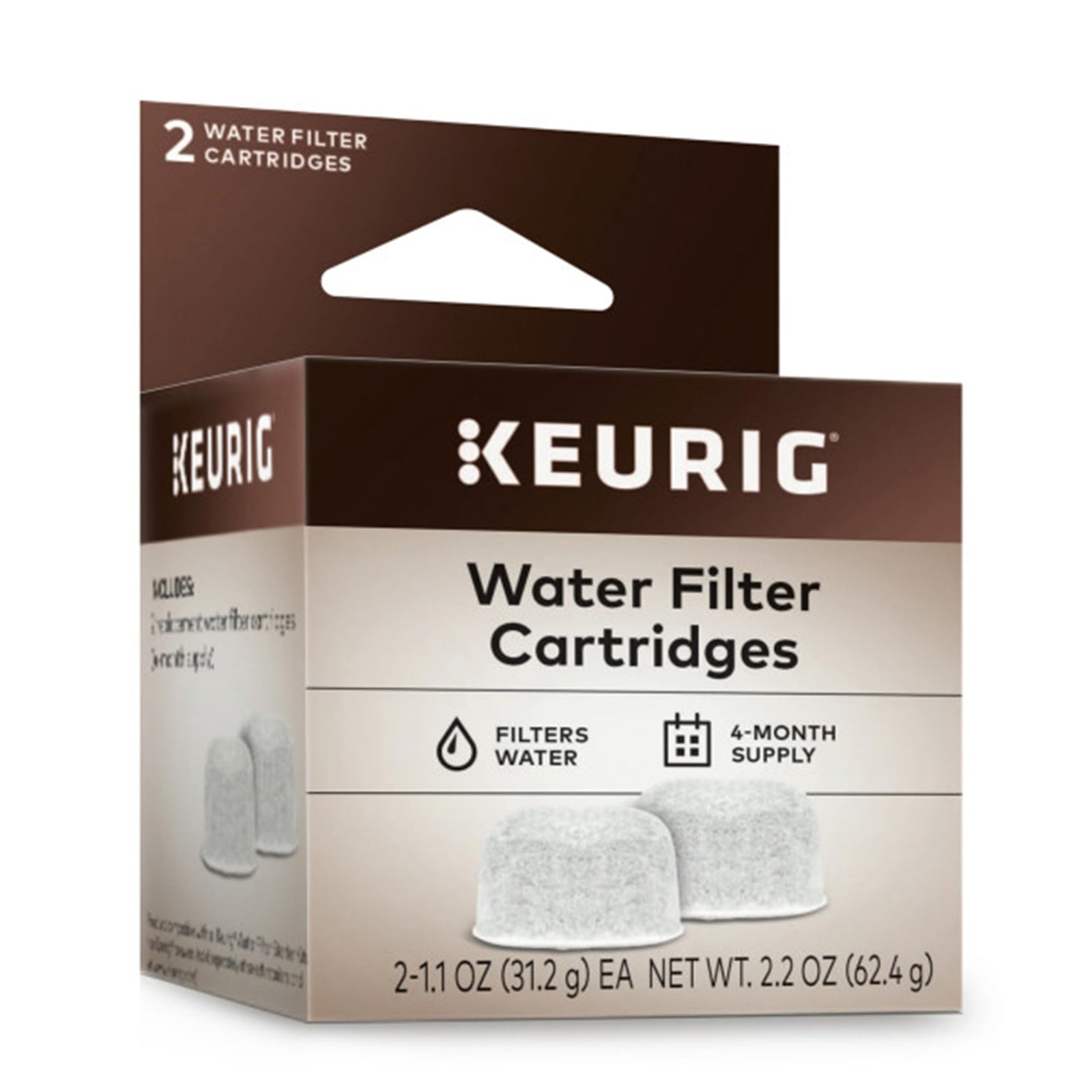Keurig Water Filter Refill Cartridges, Replacement Water Filter Cartridges, Compatible with 2.0 K-Cup Pod Coffee Makers, 2 Count