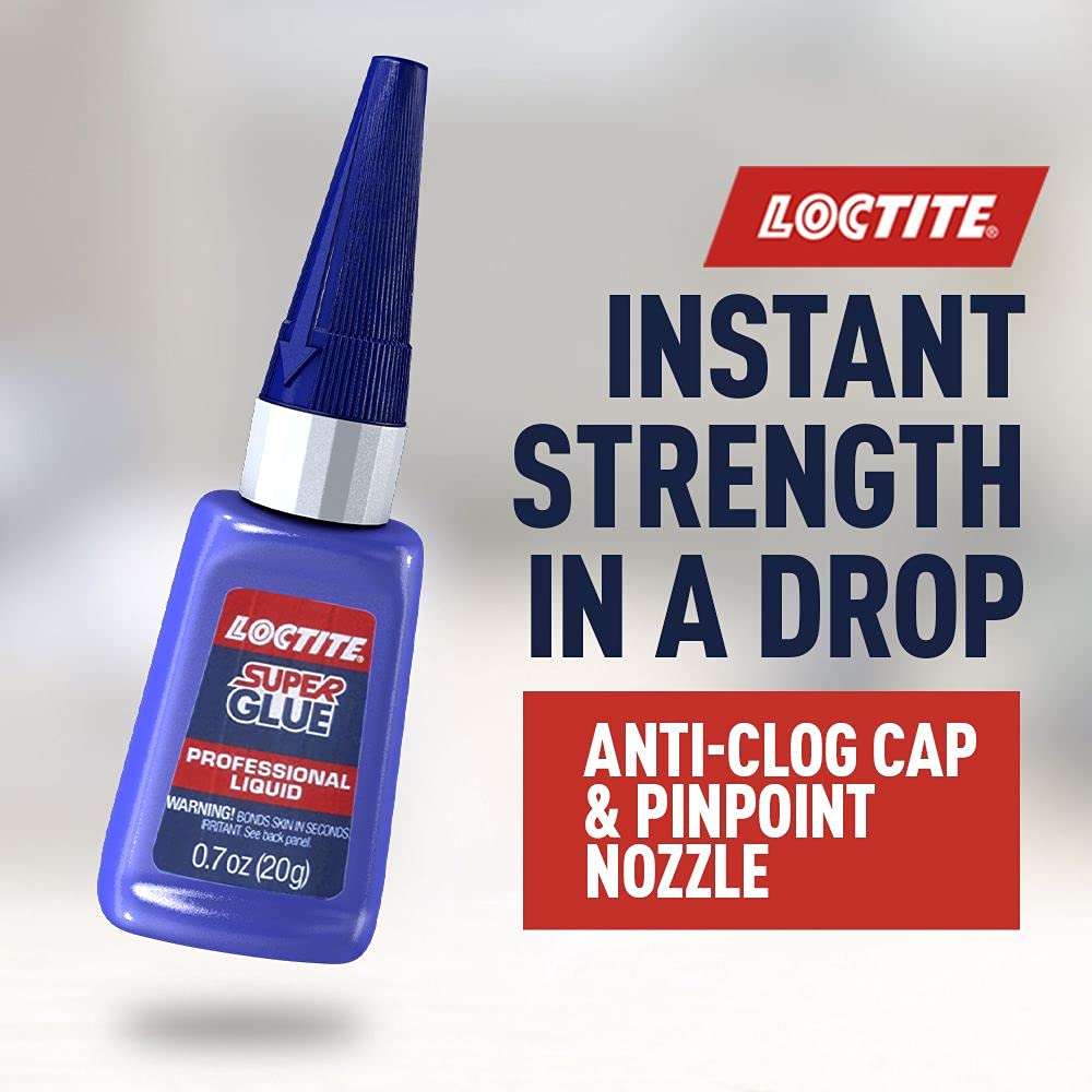 Loctite Super Glue Liquid Professional, Clear, 0.7 fl oz Bottle, 4 Pack - Superglue for Plastic, Wood, Metal, Crafts & Repair, Cyanoacrylate Adhesive Instant Glue, Quick Dry