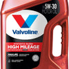 Valvoline Full Synthetic High Mileage with MaxLife Technology SAE 0W-20 Motor Oil 5 QT, Case of 3