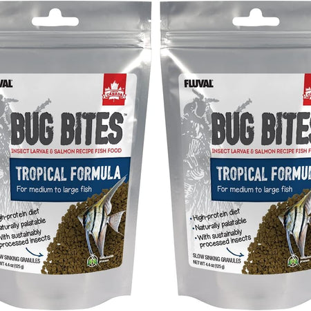 Fluval Bug Bites Tropical Fish Food | Small Granules | For Small-Medium Fish | 1.6 oz | Pack of 2