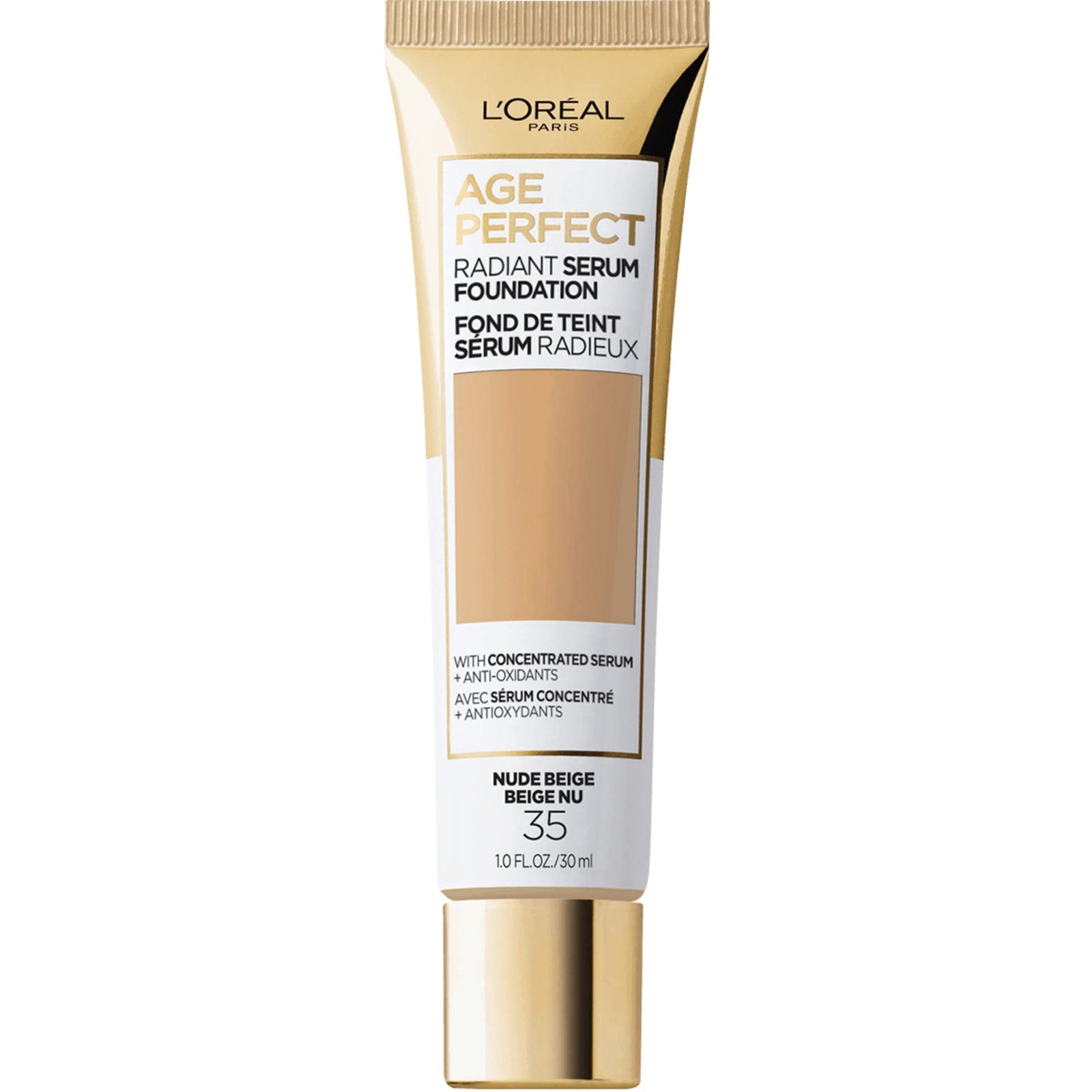 L'Oreal Paris Age Perfect Radiant Serum Foundation with SPF 50, Cappuccino, 1 Ounce