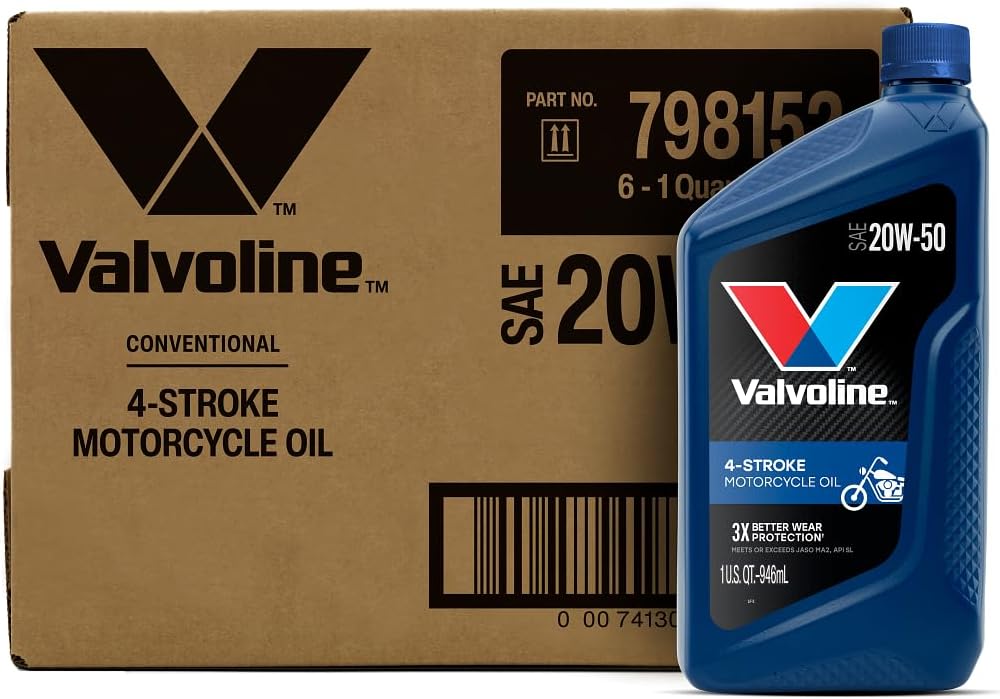 Valvoline 4-Stroke Motorcycle Full Synthetic SAE 10W-40 Motor Oil 1 QT (Pack of 3)