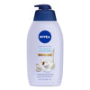 NIVEA Pampering Cocoa and Shea Butter Body Wash with Nourishing Serum, Moisturizing Body Wash for Women, Enriched with Provitamin B5 and Vitamin E, 20 Fl Oz Bottle