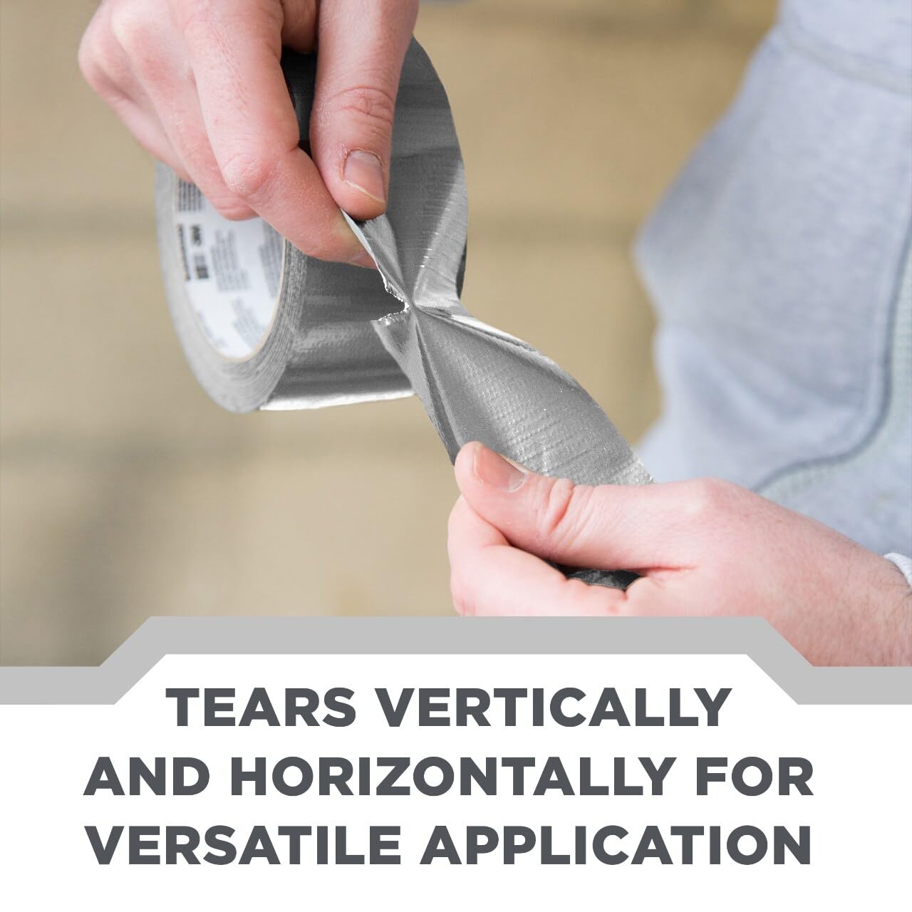 3M Utility Basic Duct Tape, 1.88 in x 30 yd, 3 Rolls, Moisture Resistant, Great for Light Duty Temporary Indoor Repairs for Tile, Laminate, Plastic, Wood, and Glass, Tear by Hand (1030-3PK)