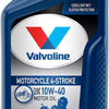 Valvoline 4-Stroke Motorcycle Full Synthetic SAE 10W-40 Motor Oil 1 QT (Pack of 3)