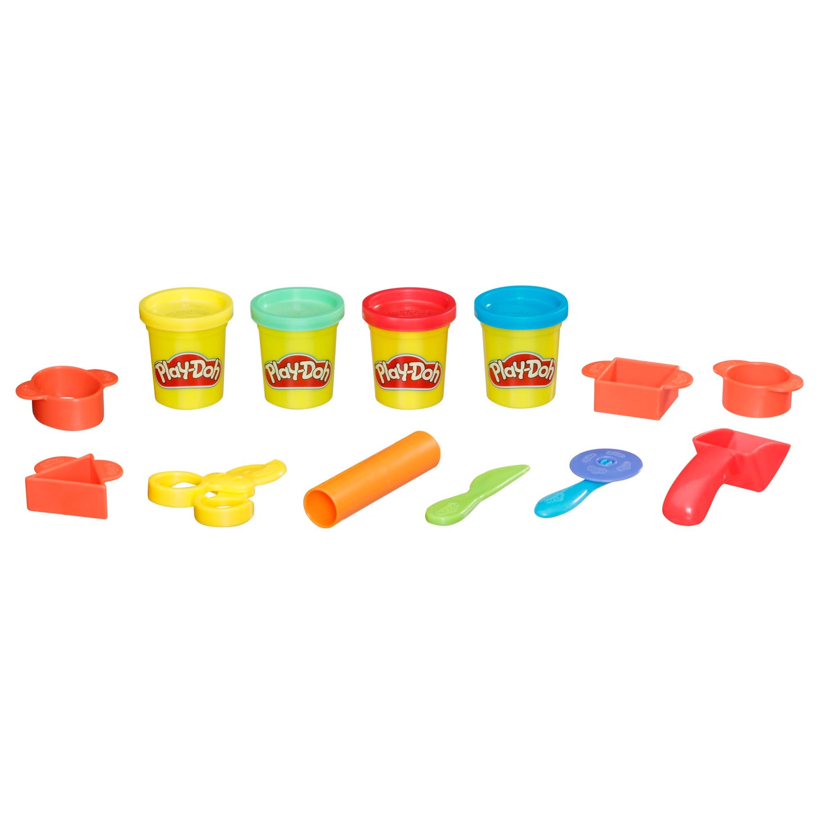Play-Doh Starter Set 9-Piece Kit with Storage Tote & 4 Modeling Compound Cans, Arts and Crafts for Kids, Back to School Classroom Supplies, Preschool Toys, Ages 3+