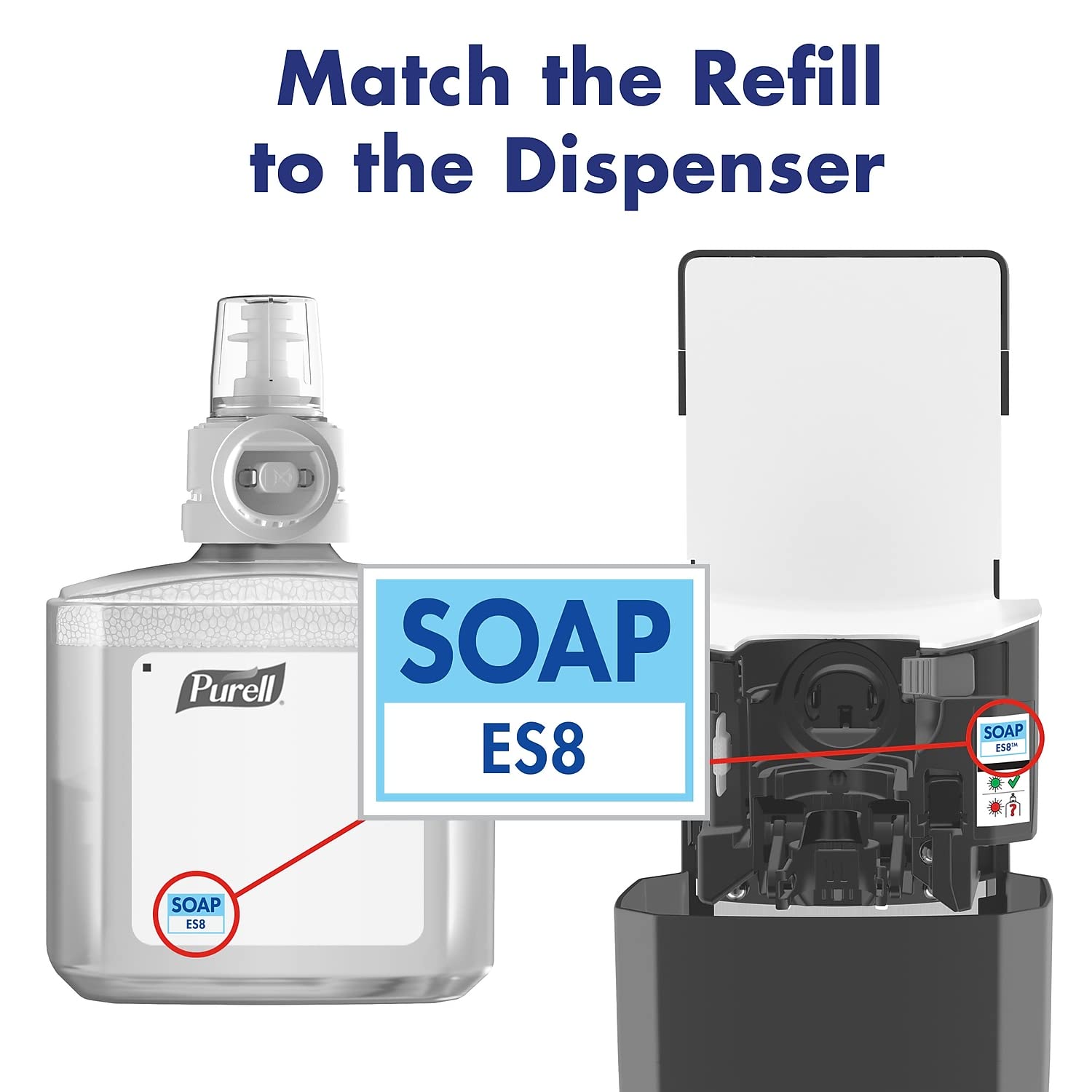 PURELL ES8 Automatic Soap Dispenser, Graphite, for 1200 mL PURELL ES8 HEALTHY SOAP Refills (Pack of 1) - 7734-01 - Manufactured by GOJO, Inc.