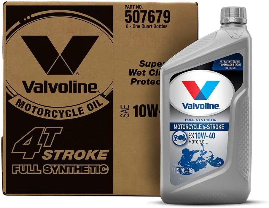 Valvoline 4-Stroke Motorcycle Full Synthetic SAE 10W-40 Motor Oil 1 QT (Pack of 3)