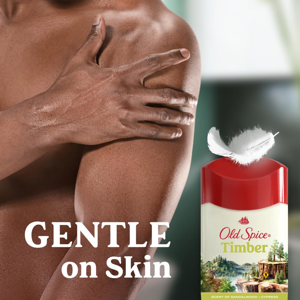 Old Spice Dry Feel Antiperspirant Deodorant for Men, 24/7 Freshness, 24/7 Sweat & Odor Protection, Gentle on Skin with Skin Conditioners, Timber with Sandalwood + Cypress Scent, 2.6 oz