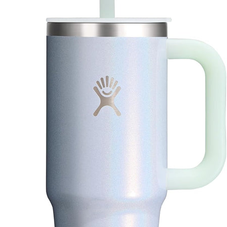 Hydro Flask Travel Tumbler with Handle, Lid and Straw - Insulated Stainless Steel in 24 Oz Black