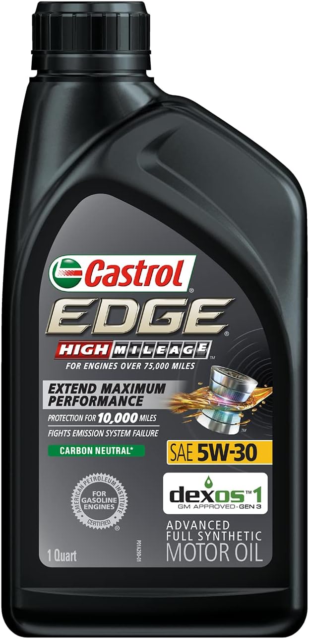 Castrol EDGE High Mileage 5W-30 Advanced Full Synthetic Motor Oil, 1 Quart