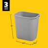 Rubbermaid Commercial Products Resin Wastebasket/Trash Can, 7-Gallon/28-Quart, Gray, Plastic, for Bedroom/Bathroom/Office, Fits Under Desk/Sink/Cabinet