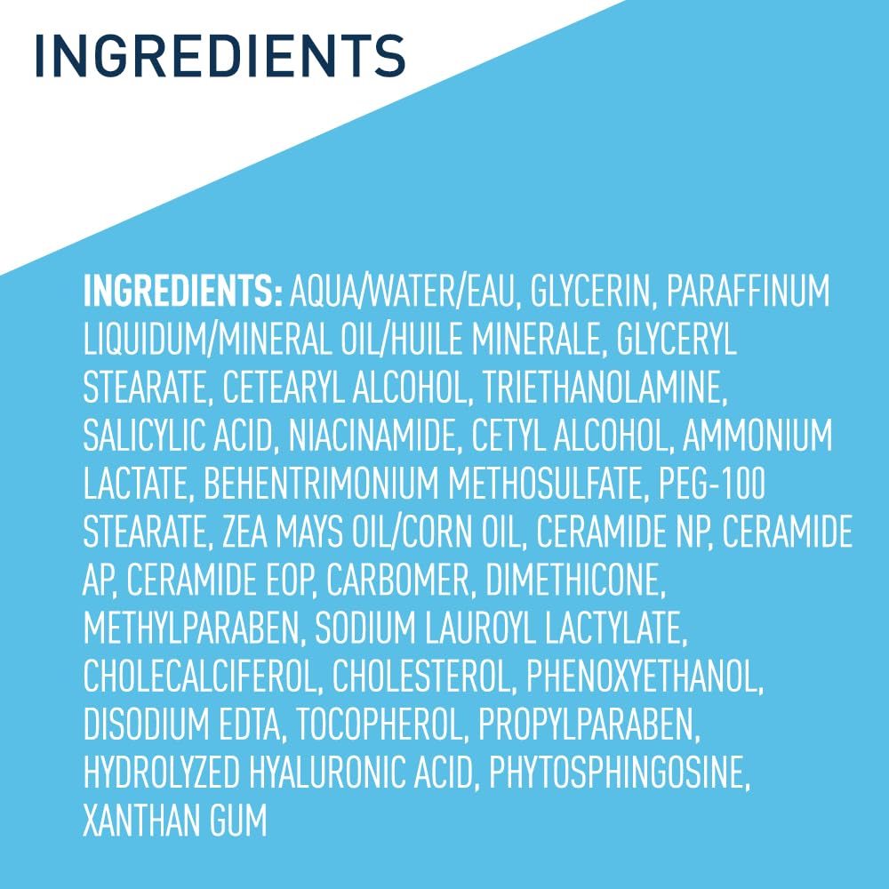 CeraVe Moisturizing Cream with Salicylic Acid, Exfoliating Body Cream with Lactic & Hyaluronic Acid, Niacinamide, and Ceramides, Fragrance Free & Allergy Tested, 16 Ounce