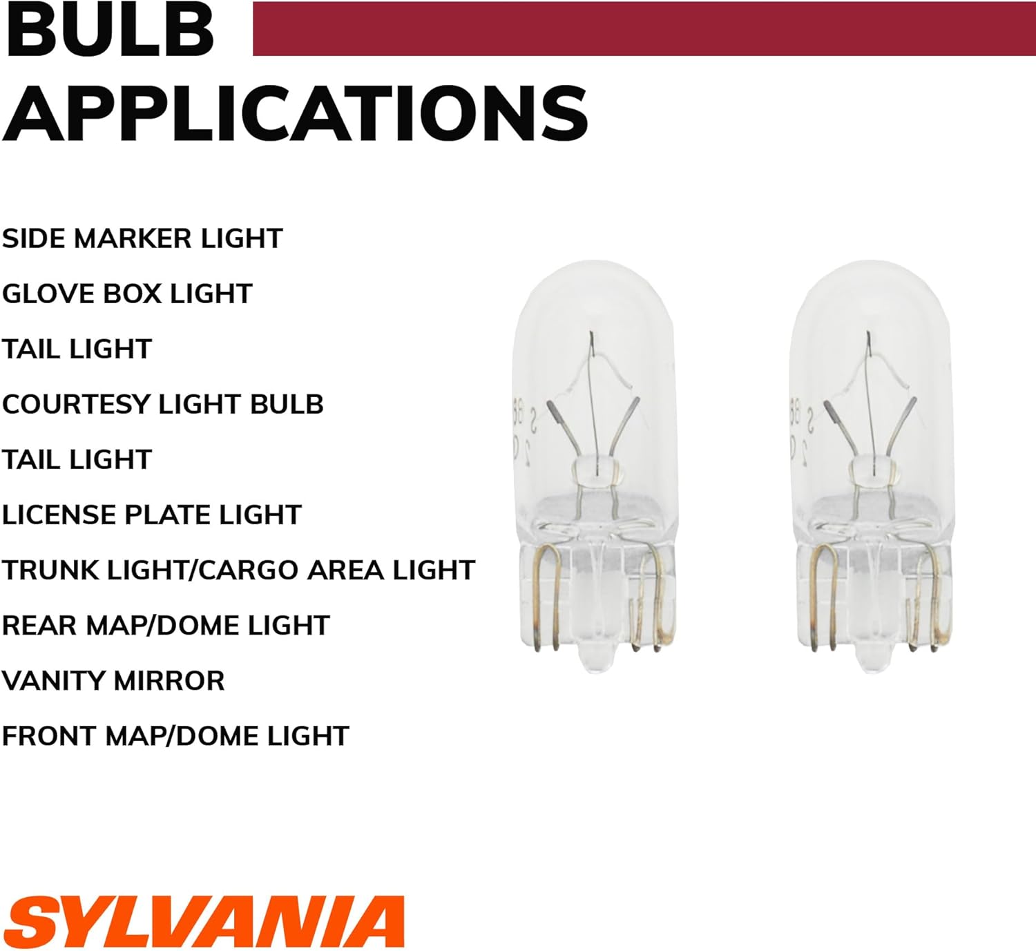 SYLVANIA - 194 Long Life Miniature - Bulb, Ideal for Interior Lighting – Trunk, Cargo and License Plate (Contains 2 Bulbs)