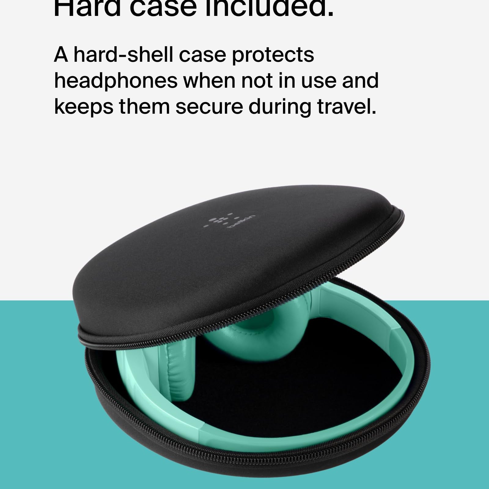 Belkin SoundForm Mini - Wireless Bluetooth Kids Headphones, 30H Battery, 85dB Safe Volume Limit, Built-in Microphone - Toddler On-Ear Earphones for iPhone, iPad, Fire Tablet, Ideal for School - White