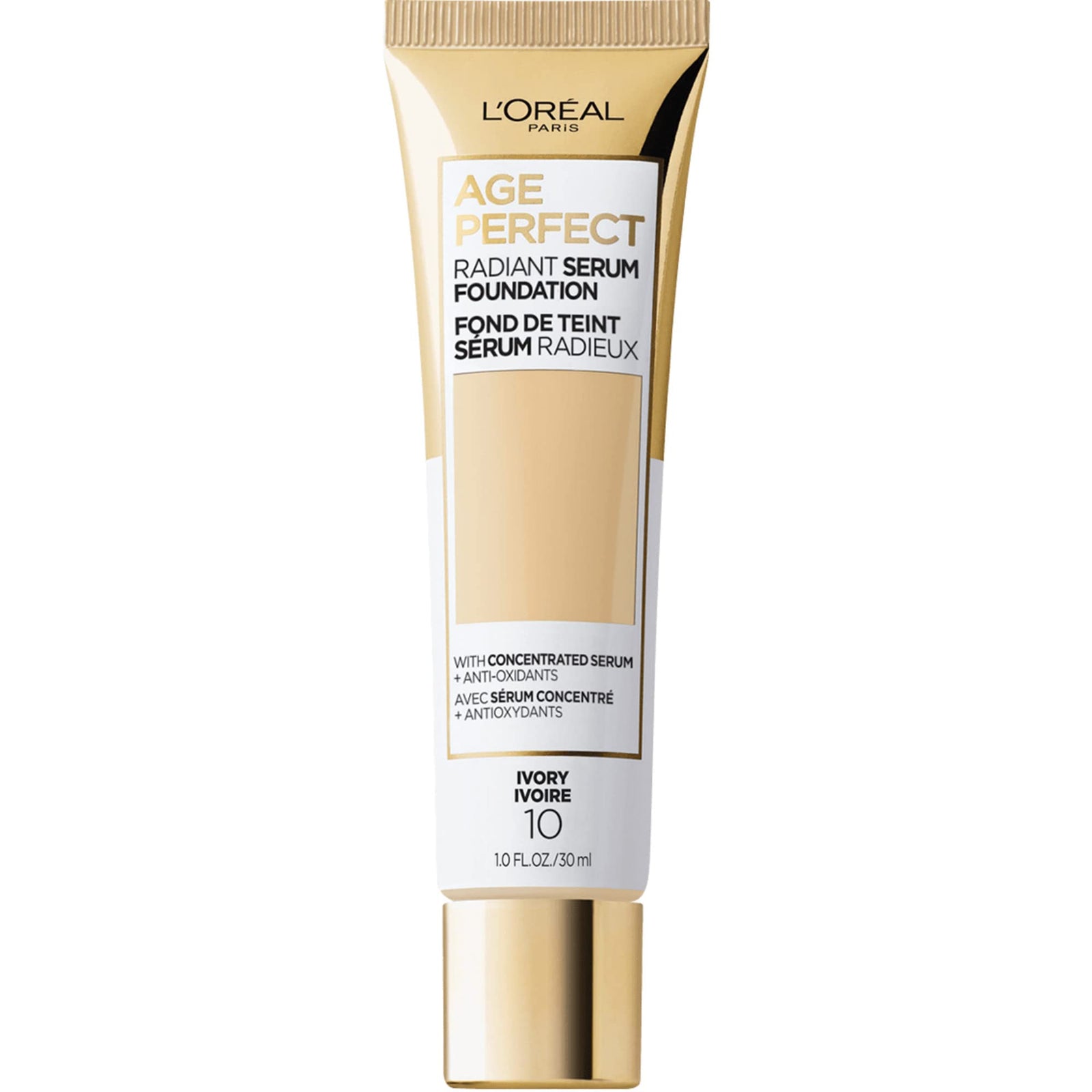 L'Oreal Paris Age Perfect Radiant Serum Foundation with SPF 50, Cappuccino, 1 Ounce