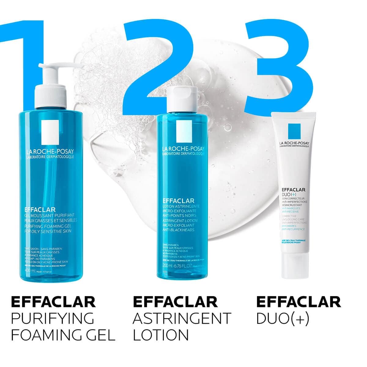 La Roche-Posay Effaclar Purifying Foaming Gel Cleanser for Oily Skin, With Zinc Pidolate To Remove Excess Oil, Alcohol Free & Oil Free, Face Wash For Oily Skin, Dermatologist & Sensitive Skin Tested