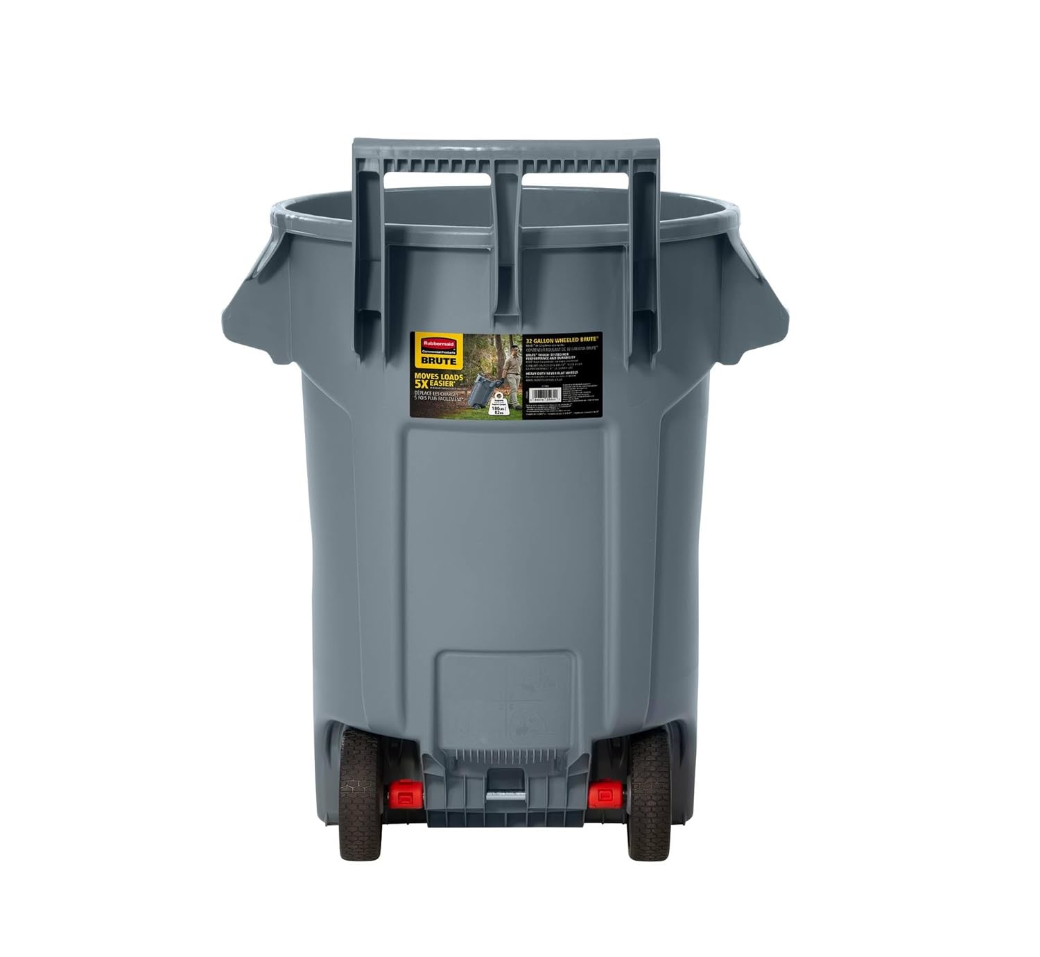 Rubbermaid Commercial Products Vented Wheeled BRUTE Trash Container, 44 Gal Gray, for Landscapers/Construction Sites/Restaurants/Back of House/Offices/Warehouses/Commercial Environments