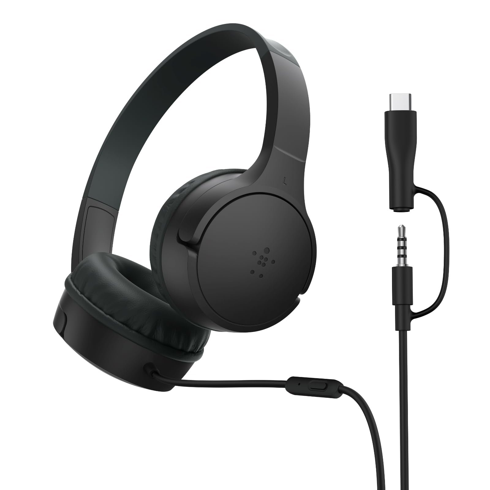 Belkin SoundForm Mini - Wireless Bluetooth Kids Headphones, 30H Battery, 85dB Safe Volume Limit, Built-in Microphone - Toddler On-Ear Earphones for iPhone, iPad, Fire Tablet, Ideal for School - White