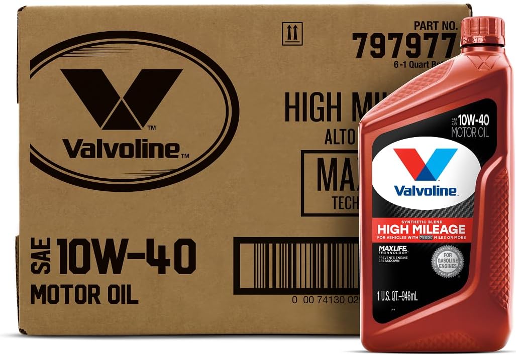 Valvoline Full Synthetic High Mileage with MaxLife Technology SAE 0W-20 Motor Oil 5 QT, Case of 3