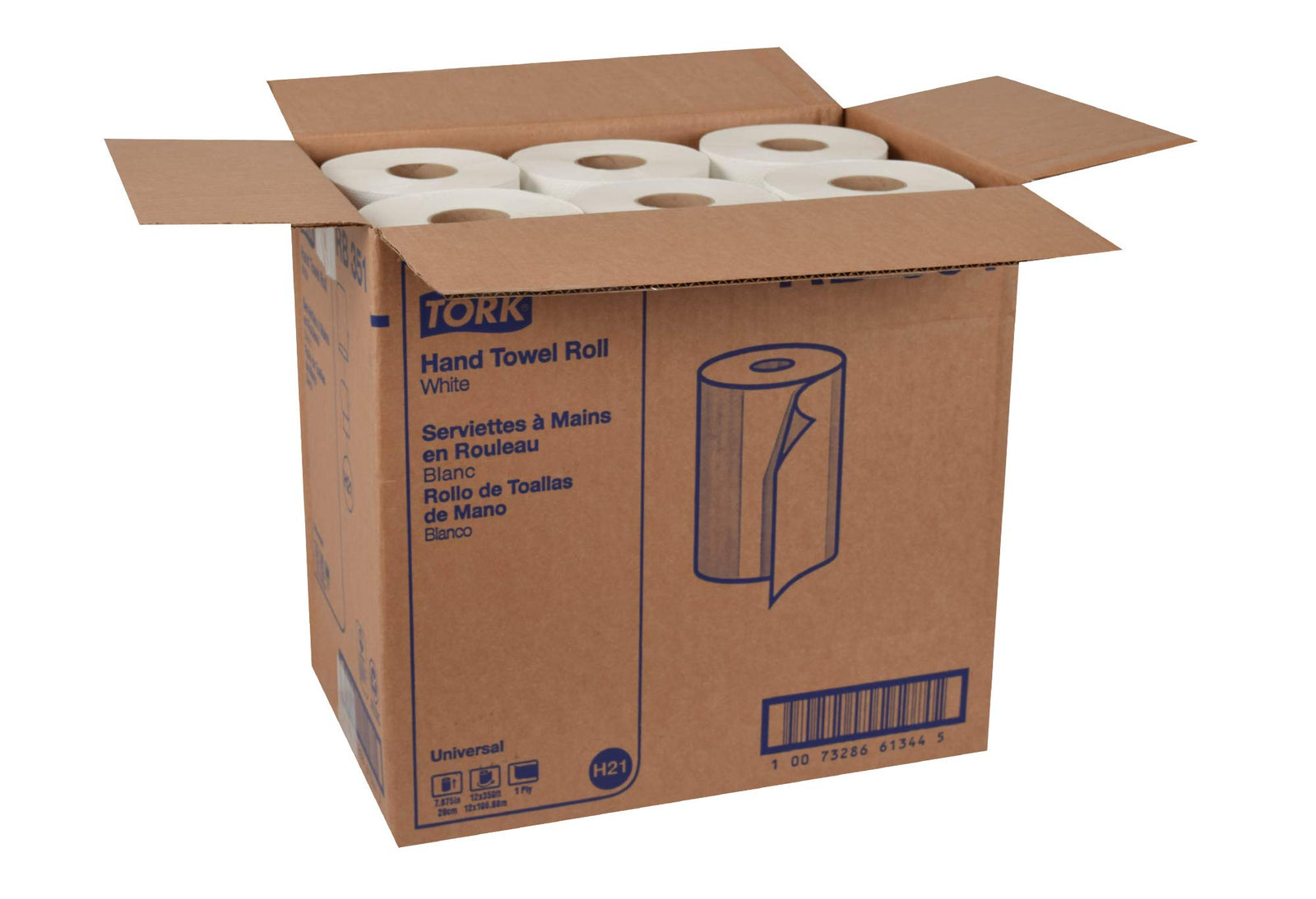 Tork Hand Towel Roll, Natural, Universal, H80, Extra Large, 100% Recycled, 1-Ply, 6 Rolls x 1000 ft, 8031000