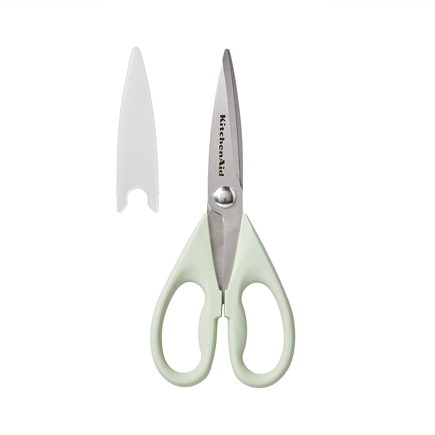 KitchenAid All Purpose Kitchen Shears with Protective Sheath Durable Stainless Steel Scissors, Dishwasher Safe, Soft Grip Comfort Handle, 8.72 Inch, Aqua Sky