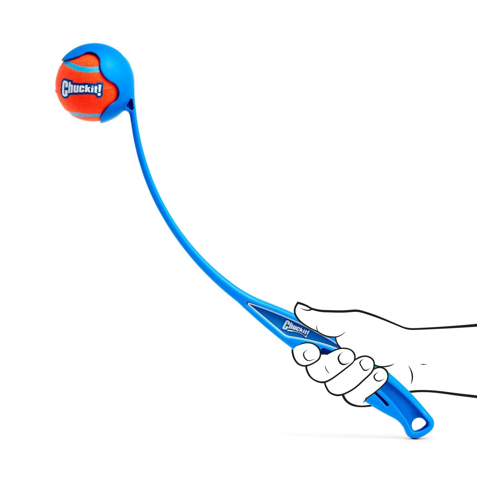 Chuckit! Ultra Ball & Launcher Bundle - Classic 26" with 2 Pack Medium (2.5") Bouncy Fetch Balls for Dogs 20-60 lbs, Dog Fetch Ball Thrower