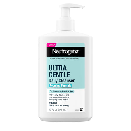 Neutrogena Ultra Gentle Foaming Facial Cleanser, Foaming Face Wash for Sensitive Skin, Gently Cleanses Away Dirt, Oil & Makeup Without Over Drying, Fragrance-Free, 5.8 fl. oz