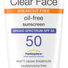 Neutrogena Clear Face Sunscreen Lotion for Acne-Prone Skin, Broad Spectrum SPF 50 Facial Sunscreen for Oily Skin, Oil-, Fragrance- & Oxybenzone-Free Water Resistant Sunscreen, 3 fl. oz