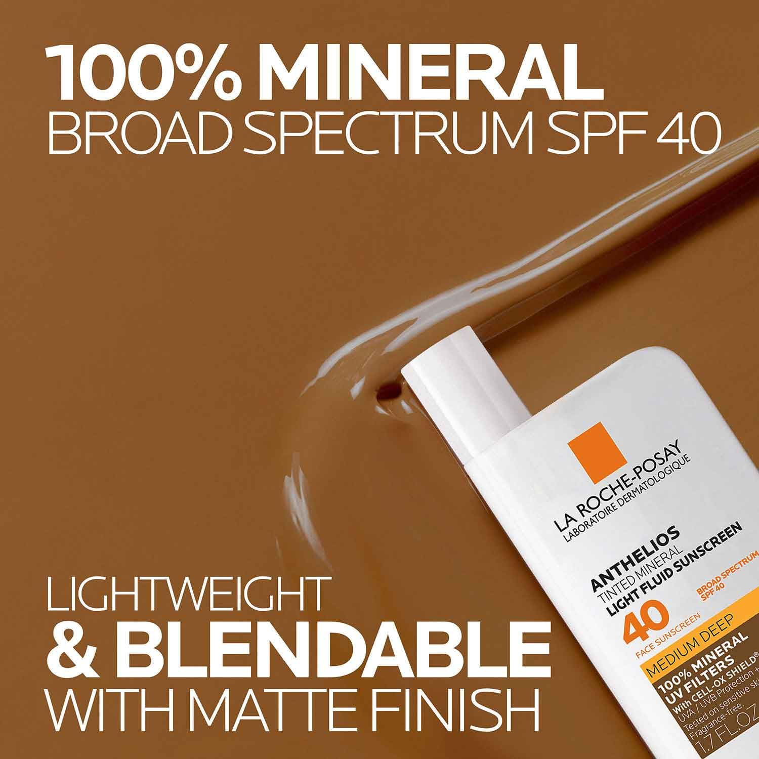 La Roche-Posay Anthelios Sunscreen SPF 50, Ultra-Light Fluid Broad Spectrum SPF 50, Face Sunscreen with Titanium Dioxide Mineral, Lightweight & Fast-Absorbing, Oil-Free, Matte Finish