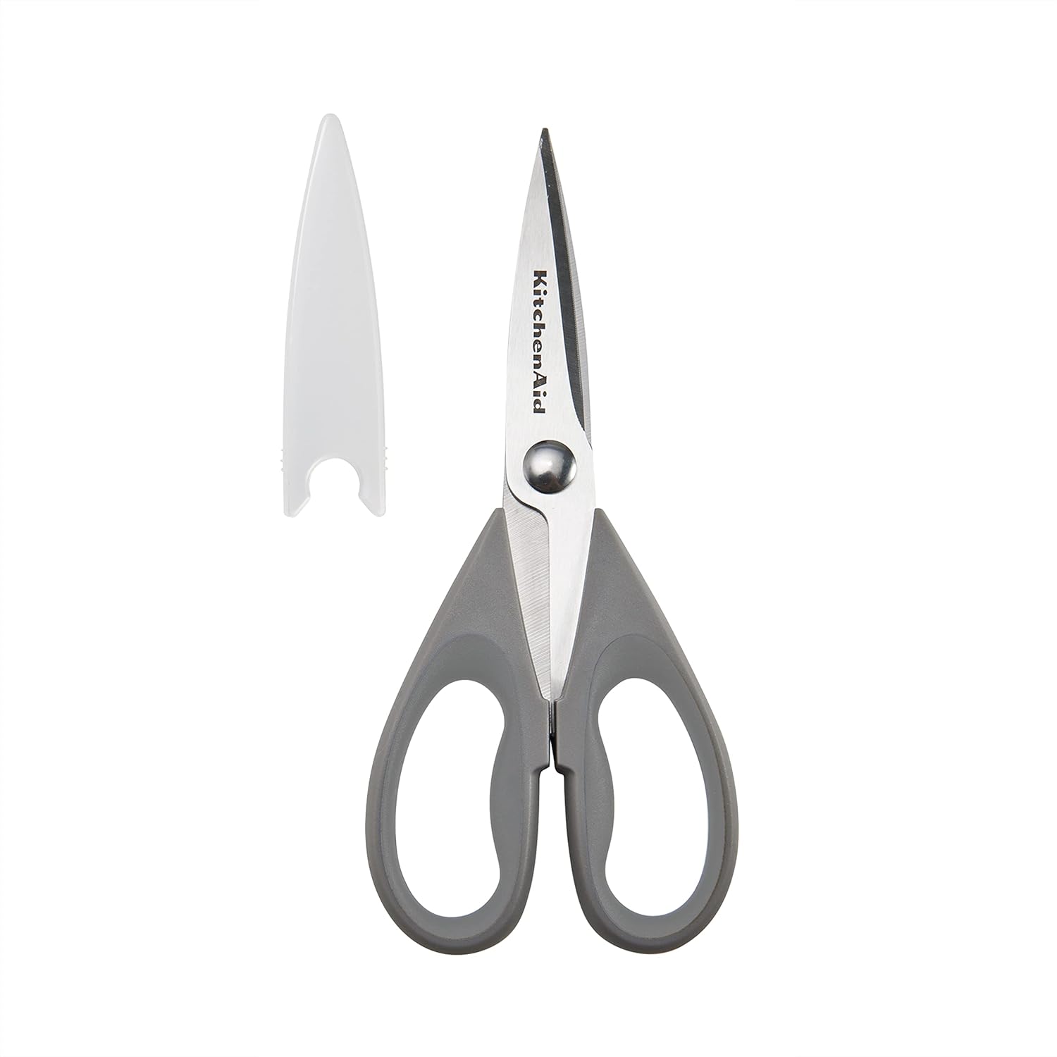 KitchenAid All Purpose Kitchen Shears with Protective Sheath Durable Stainless Steel Scissors, Dishwasher Safe, Soft Grip Comfort Handle, 8.72 Inch, Aqua Sky