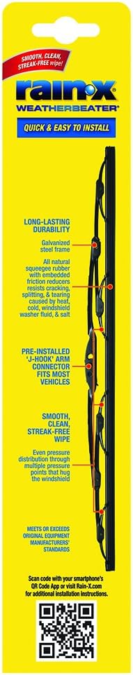 Rain-X 820146 WeatherBeater Wiper Blades, 24" and 20" Windshield Wipers (Pack of 2), Automotive Replacement Windshield Wiper Blades That Meet Or Exceed OEM Quality And Durability Standards