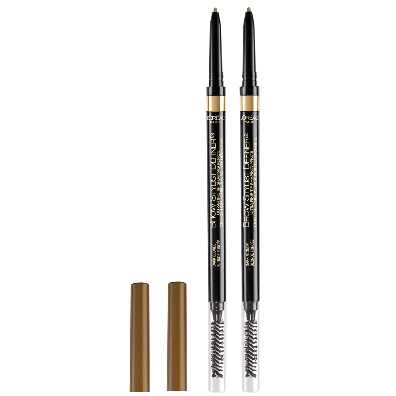 L'Oreal Paris Makeup Brow Stylist Definer Waterproof Eyebrow Pencil, Ultra-Fine Mechanical Pencil, Draws Tiny Brow Hairs and Fills in Sparse Areas and Gaps, Blonde, 0.003 Ounce (Pack of 2)